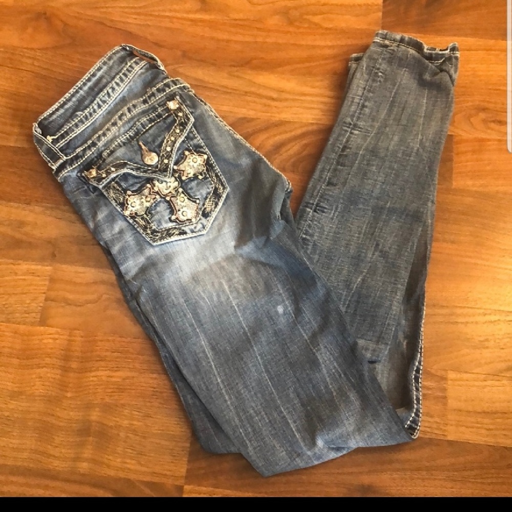 miss me Cross bling Skinny Stretch ankle jeans